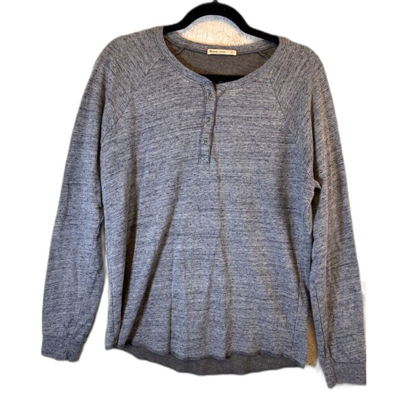 Marine Layer Shirt Men's Size XL Pullover Henley Heather Blue Gray Long Sleeve - Picture 2 of 9
